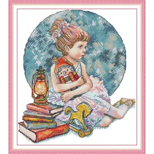 Girl with Nutcracker 14CT Cross Stitch Kit