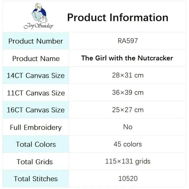 Girl with Nutcracker 14CT Cross Stitch Kit