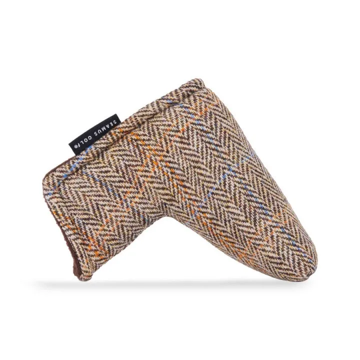 Glen Plaid Brown Harris Tweed Blade Putter Headcovers