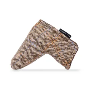 Glen Plaid Brown Harris Tweed Blade Putter Headcovers