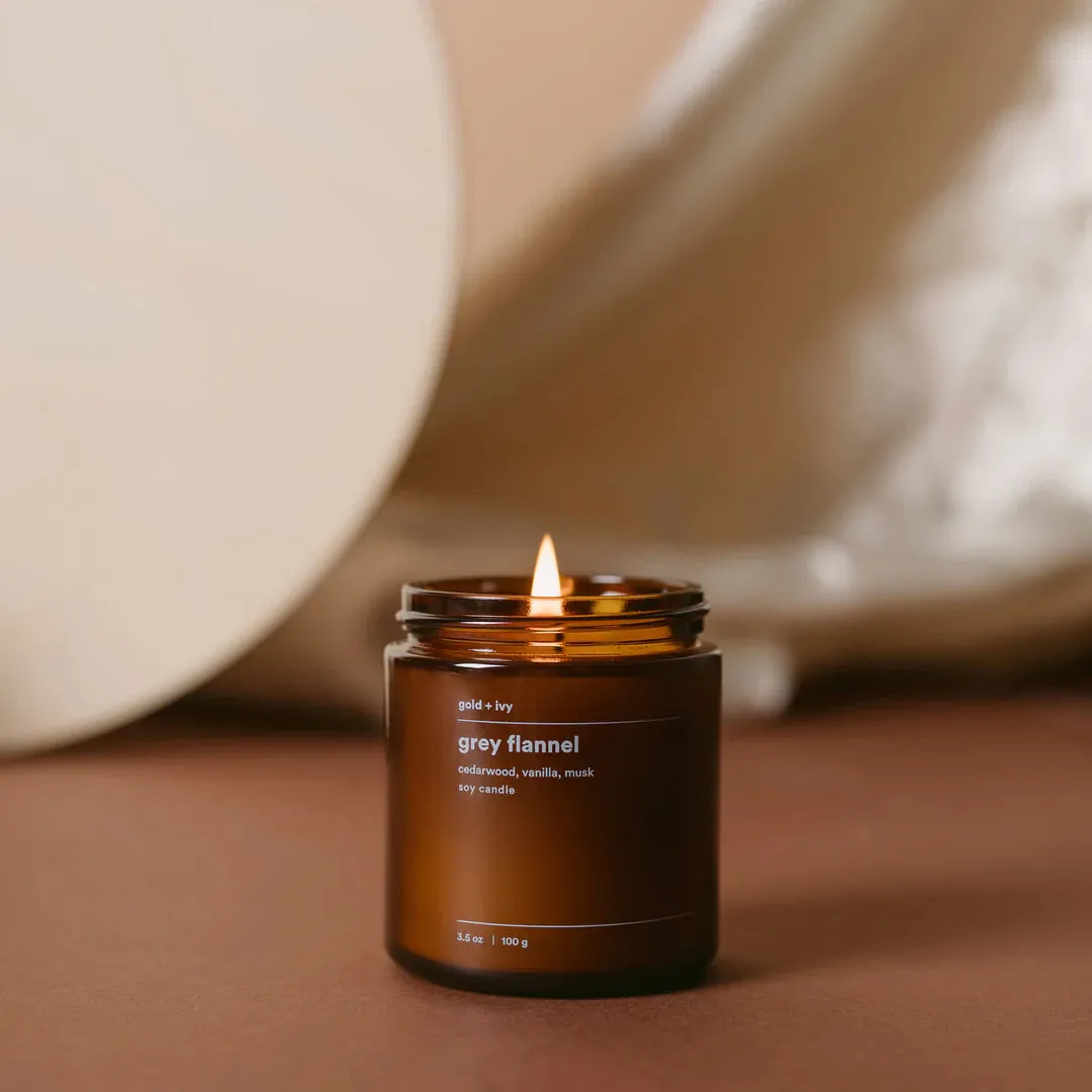 GOLD   IVY 7.5 OZ CANDLE-GREY FLANNEL