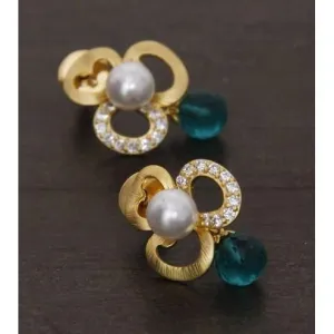 Golden Embellished Earrings (100000061626)