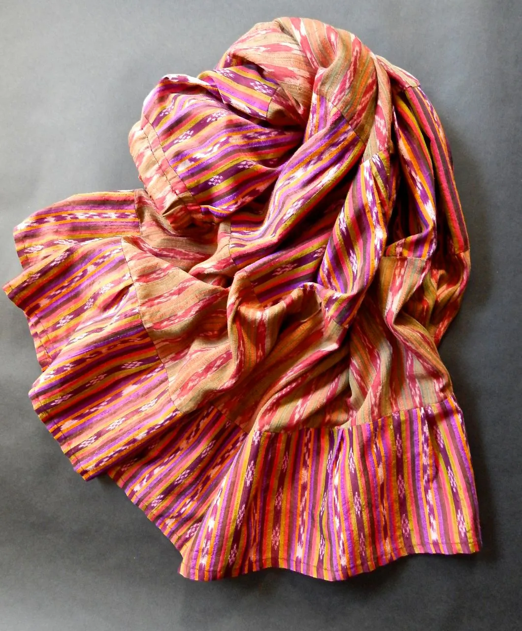 Gorgeous Silk Ikat Tiered Skirt from Guatemala
