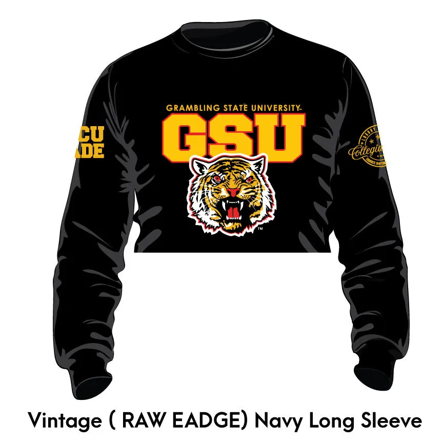 GRAMBLING STATE | Black Tiger Chenille Crop SWEATSHIRT