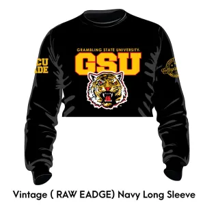 GRAMBLING STATE | Black Tiger Chenille Crop SWEATSHIRT