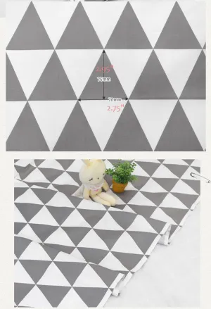 Gray and White Cotton Fabric - Chevron, Stripe, Star or Triangle - Geometric By the Yard - 68473