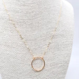 Hammered Circle Pendant Necklace