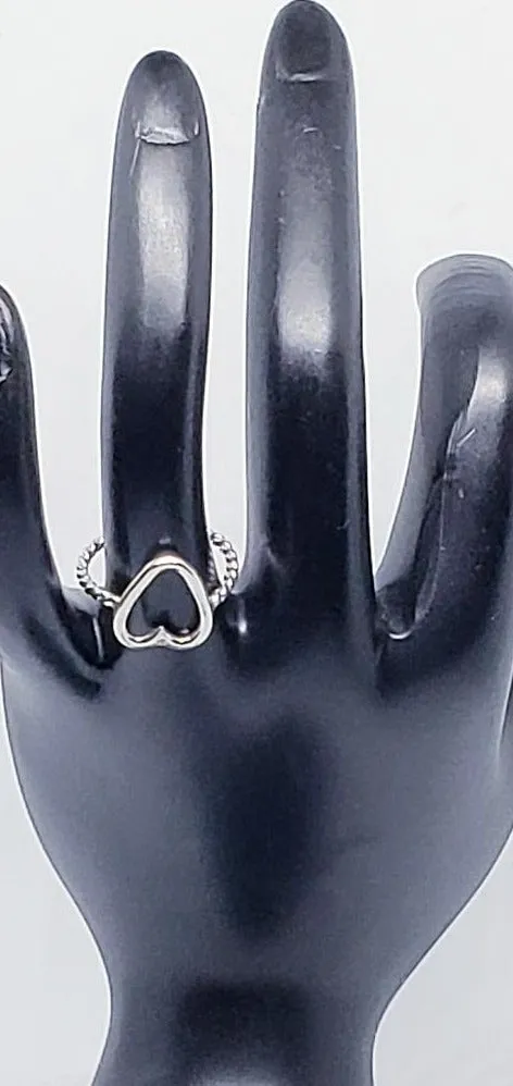 Handcrafted Sterling Silver .925 Heart Ring | Elegant Twist Design, Timeless Charm
