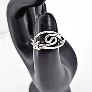 Handcrafted Sterling Silver 925 Yin Yang Balance Flower of Life Ring | Symbolic & Meaningful Design