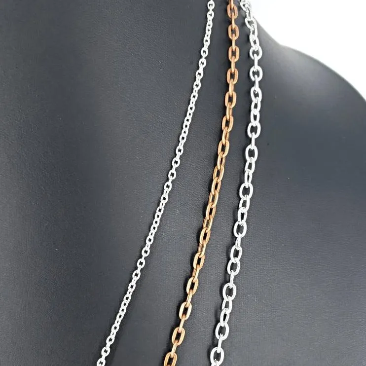 Handmade Boho Three Layer Silver-Copper Necklace With Blue And Clear  Beads And Anchor Charm