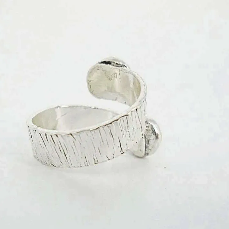 Handmade Sterling Silver .925 Hammered Texture Minimalist Rings | Adjustable & Chic