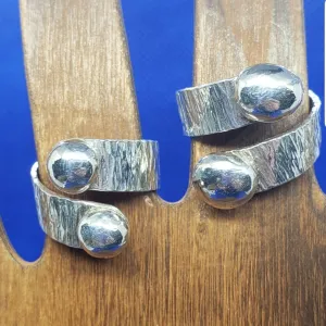 Handmade Sterling Silver .925 Hammered Texture Minimalist Rings | Adjustable & Chic