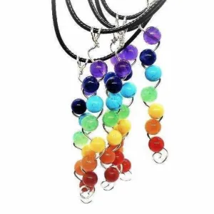 Handmade Sterling Silver Chakra Pendant Necklace – Energy Balancing with Healing Stones