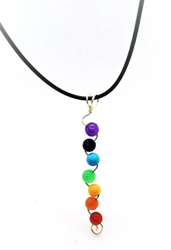 Handmade Sterling Silver Chakra Pendant Necklace – Energy Balancing with Healing Stones