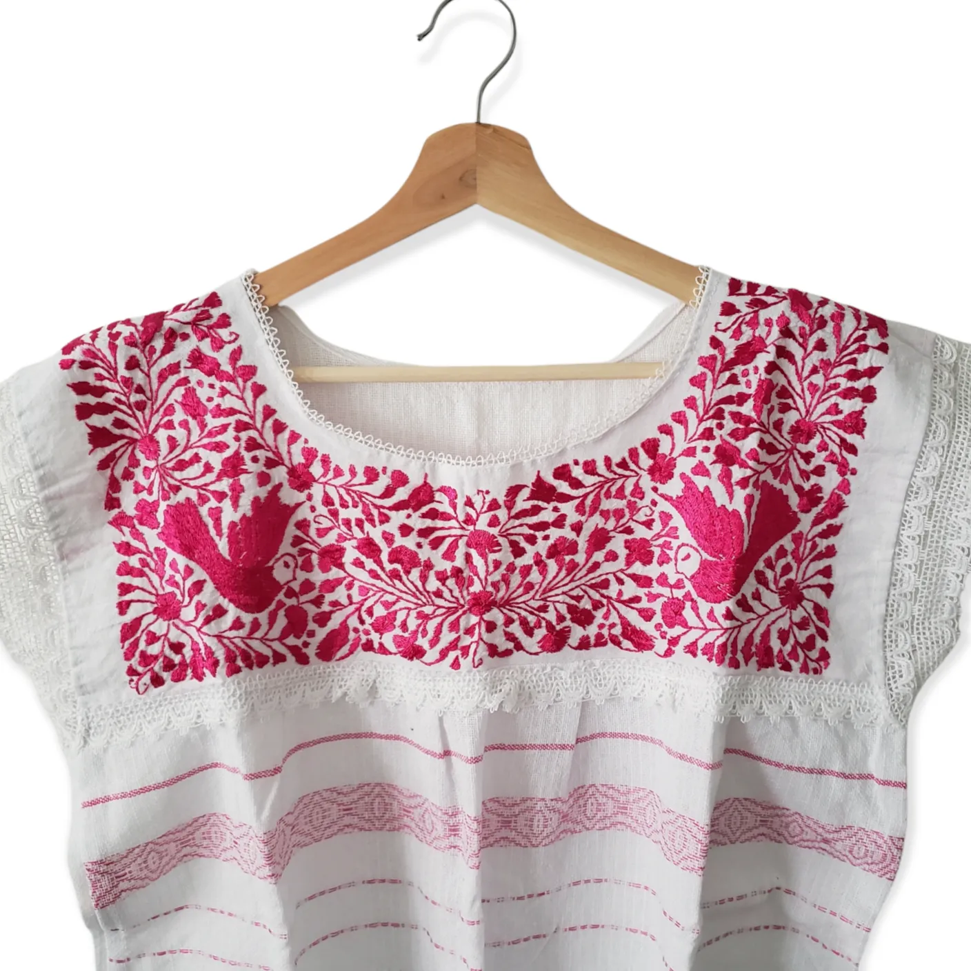 Handmade Woven Mexican  Dove Bird Shirt from Oaxaca