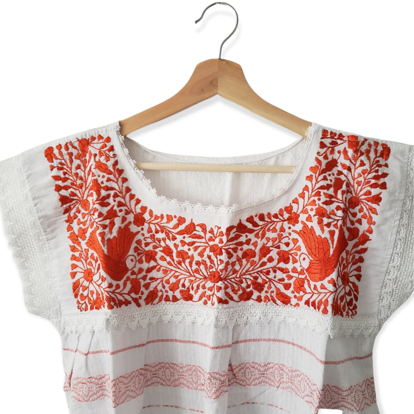 Handmade Woven Mexican  Dove Bird Shirt from Oaxaca