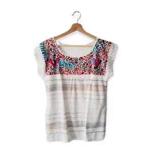 Handmade Woven Mexican  Dove Bird Shirt from Oaxaca