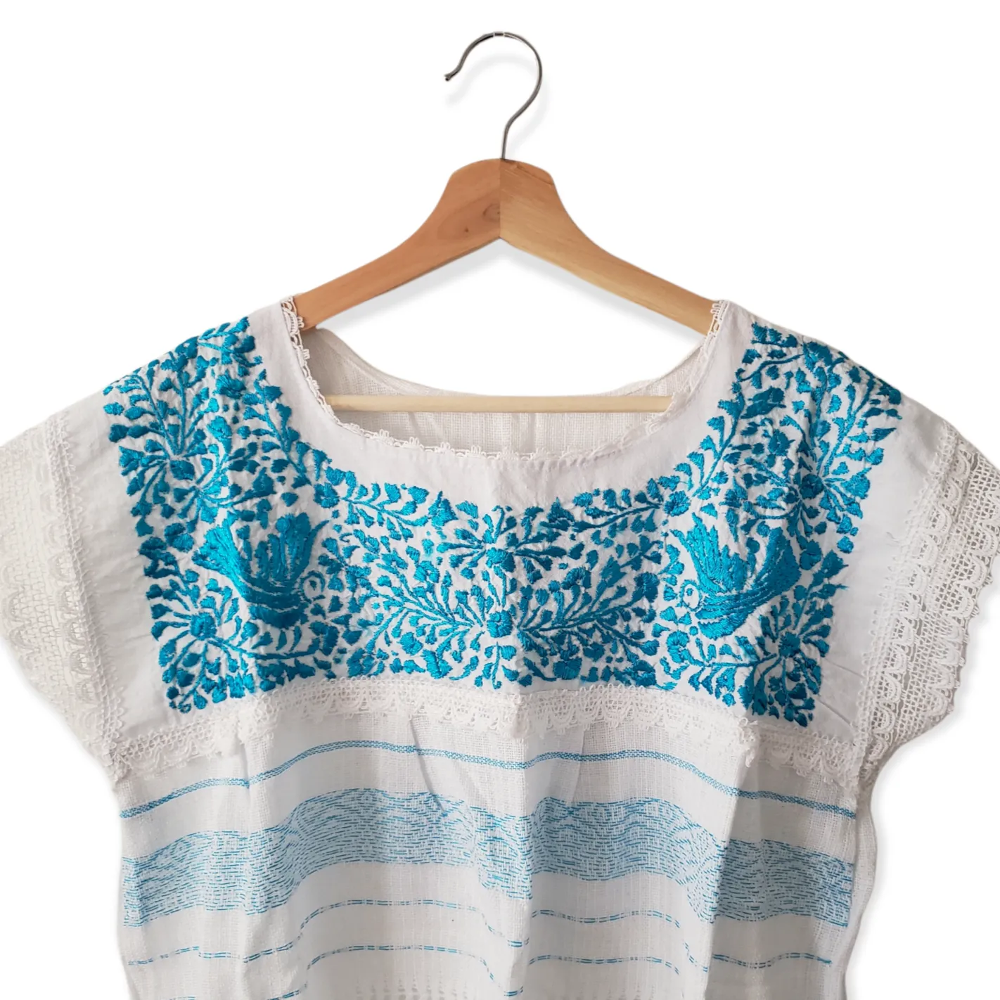 Handmade Woven Mexican  Dove Bird Shirt from Oaxaca