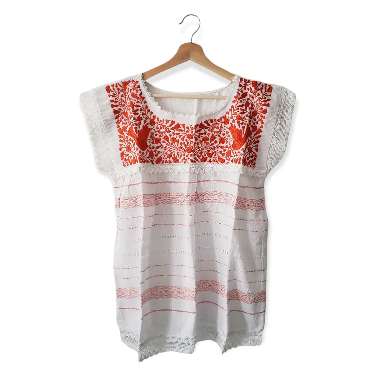 Handmade Woven Mexican  Dove Bird Shirt from Oaxaca