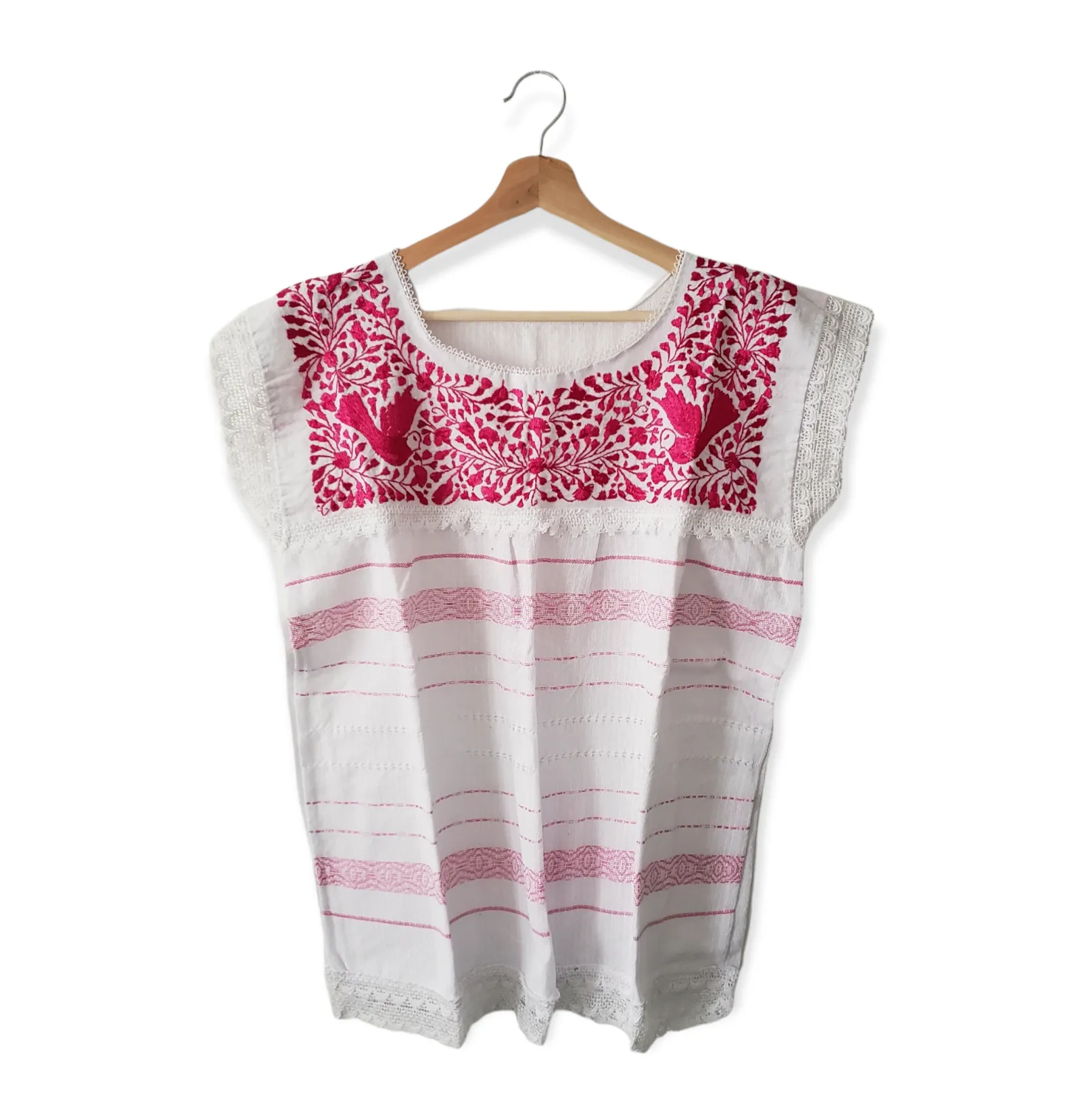 Handmade Woven Mexican  Dove Bird Shirt from Oaxaca