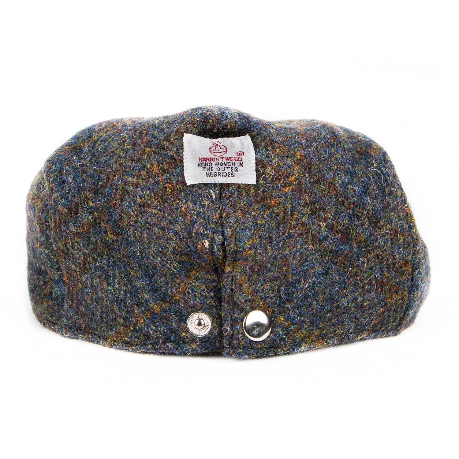 Harris Tweed Flat Cap Hat - Dark Sage Herringbone