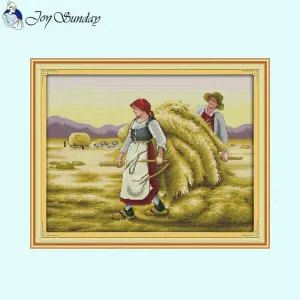 Harvest Farmer Joy Sunday Cross Stitch