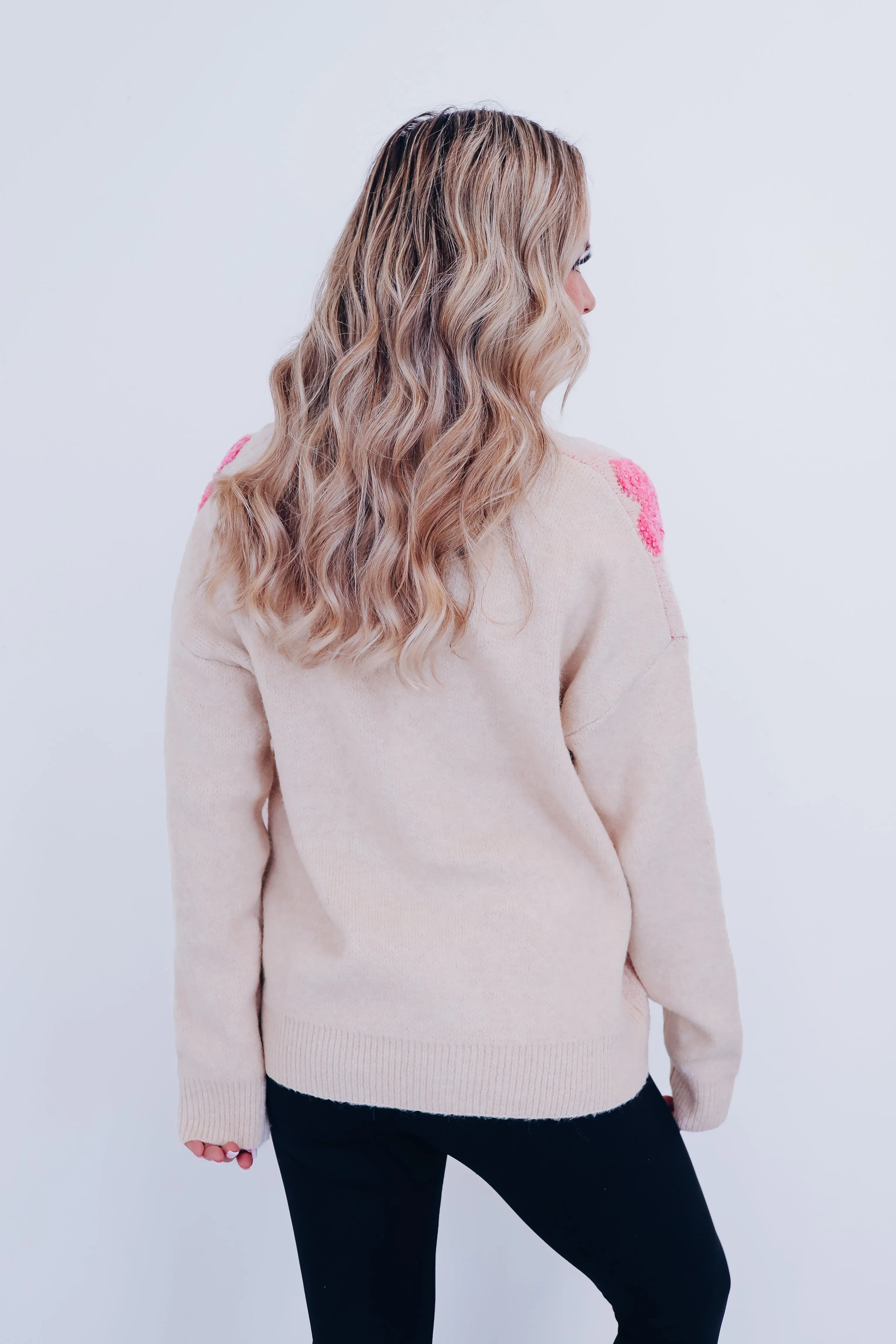 Heart's Desire Button Front Knit Cardigan - Pink