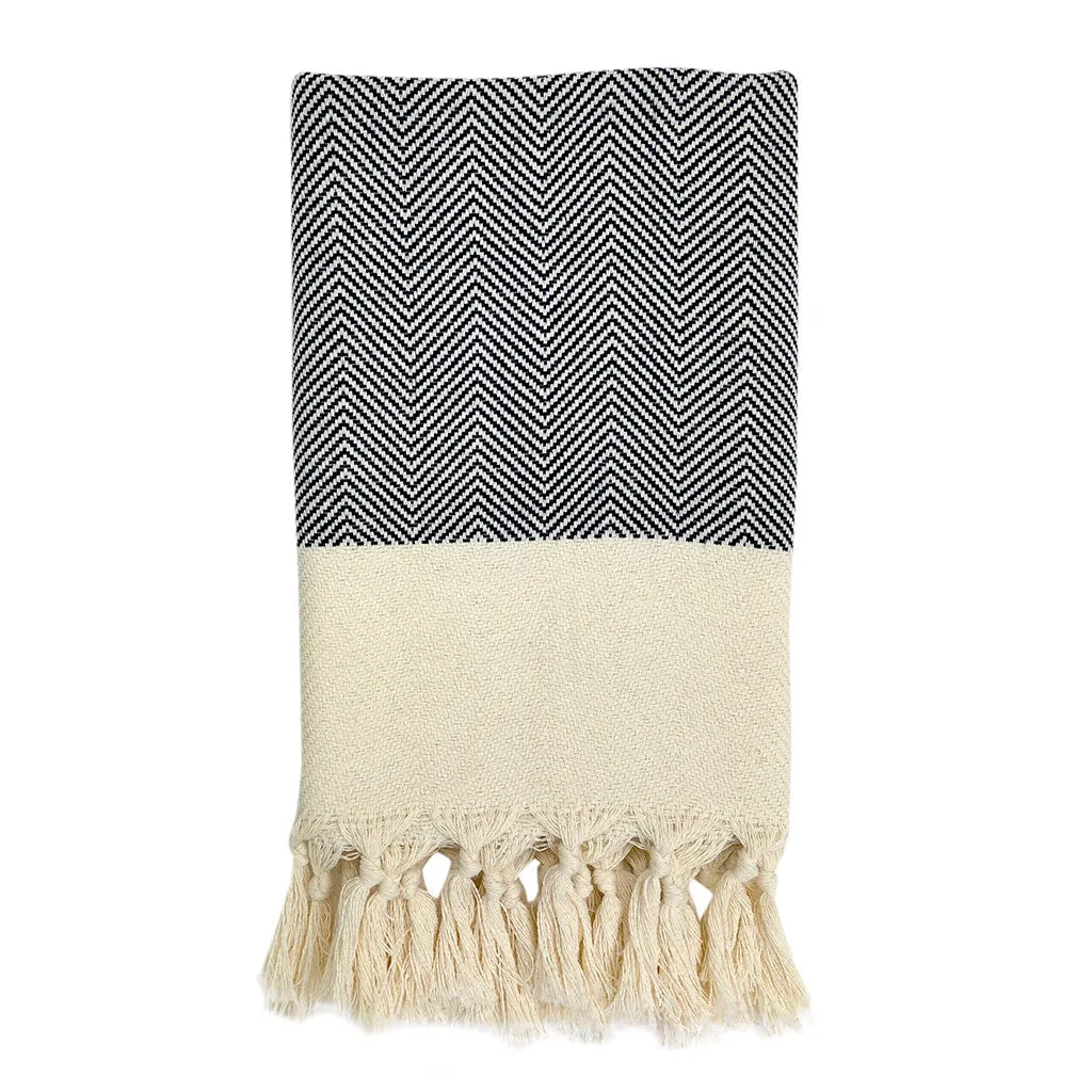 Herringbone Turkish Hand Towel by SLATE   SALT