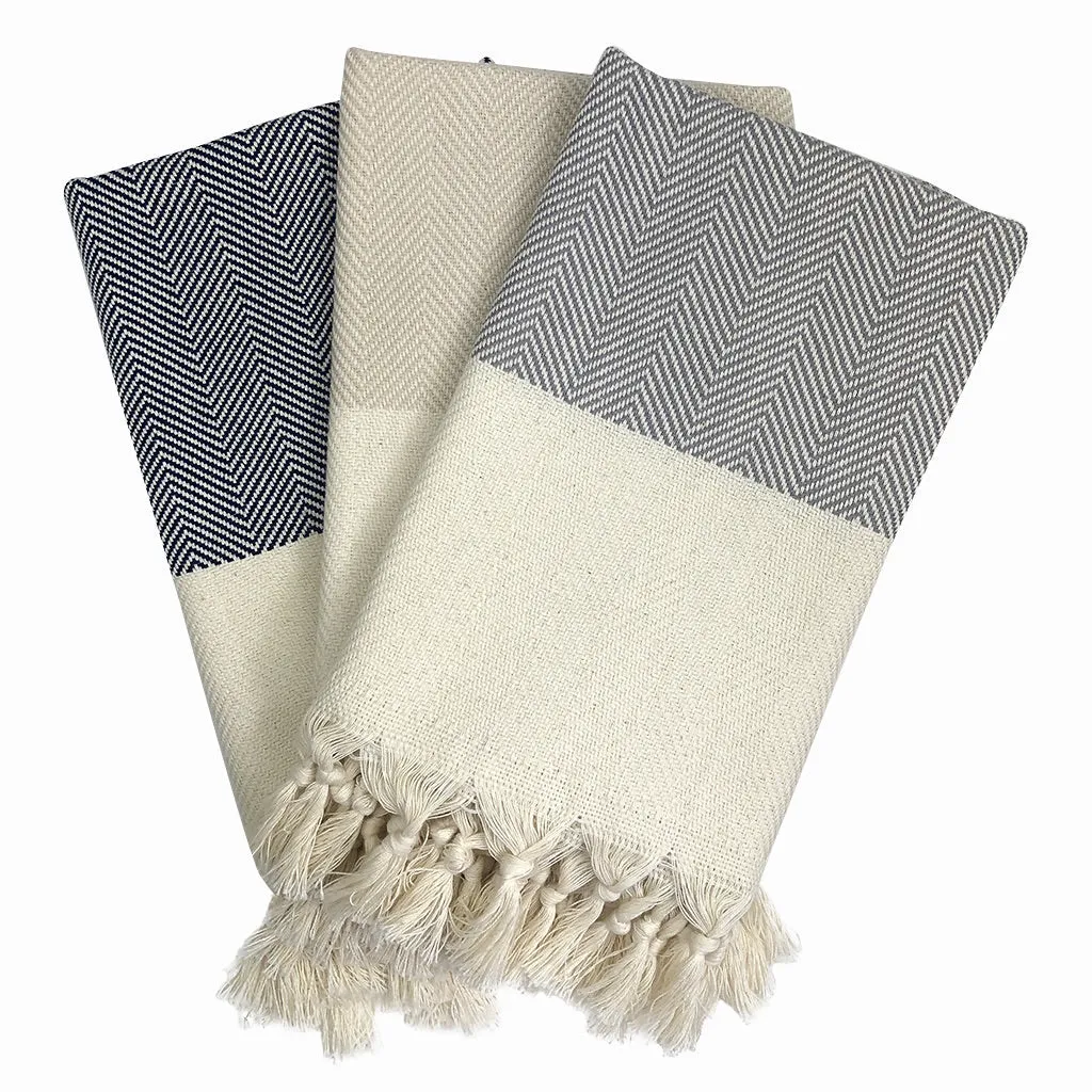 Herringbone Turkish Hand Towel by SLATE   SALT