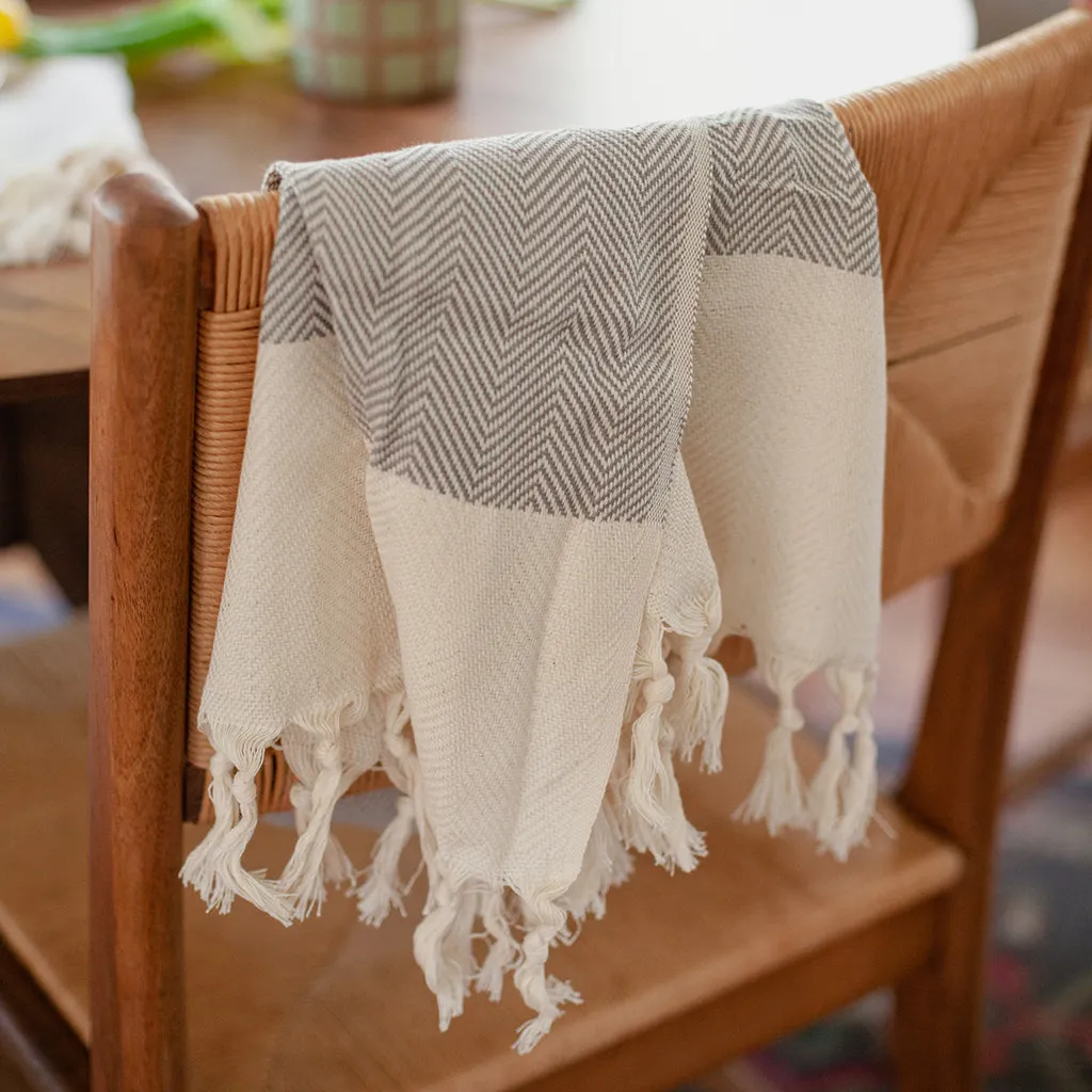 Herringbone Turkish Hand Towel by SLATE   SALT