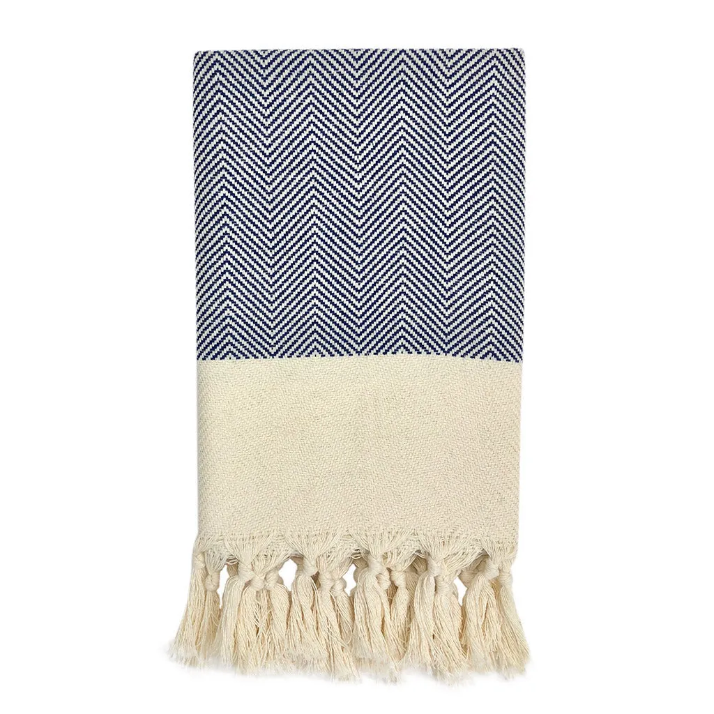 Herringbone Turkish Hand Towel by SLATE   SALT