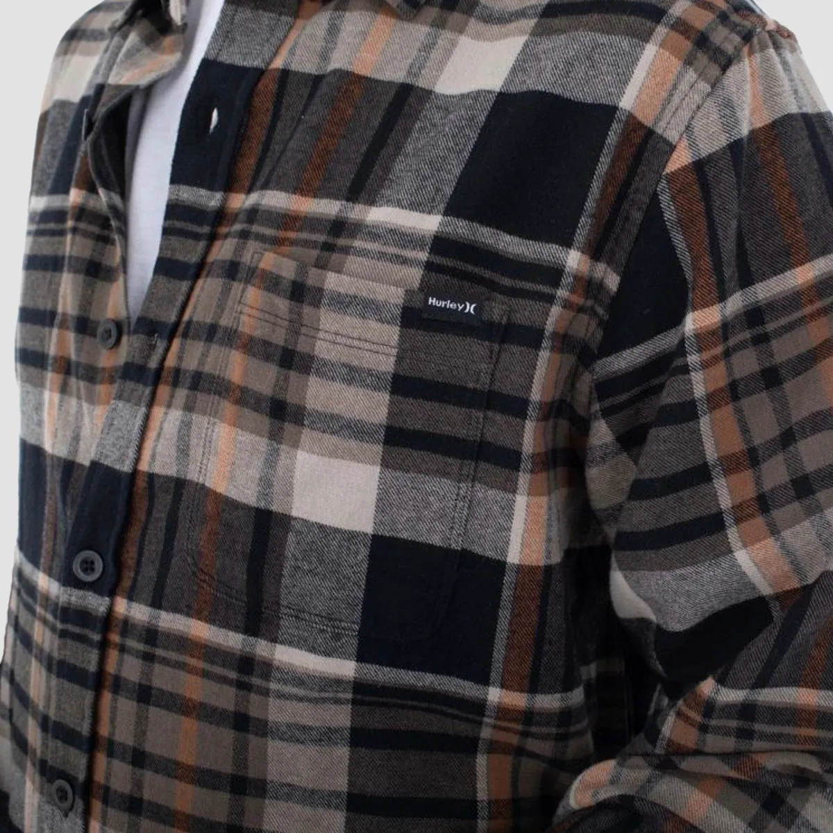 Hurley Portland Organic Flannel Longsleeve Shirt Cargo