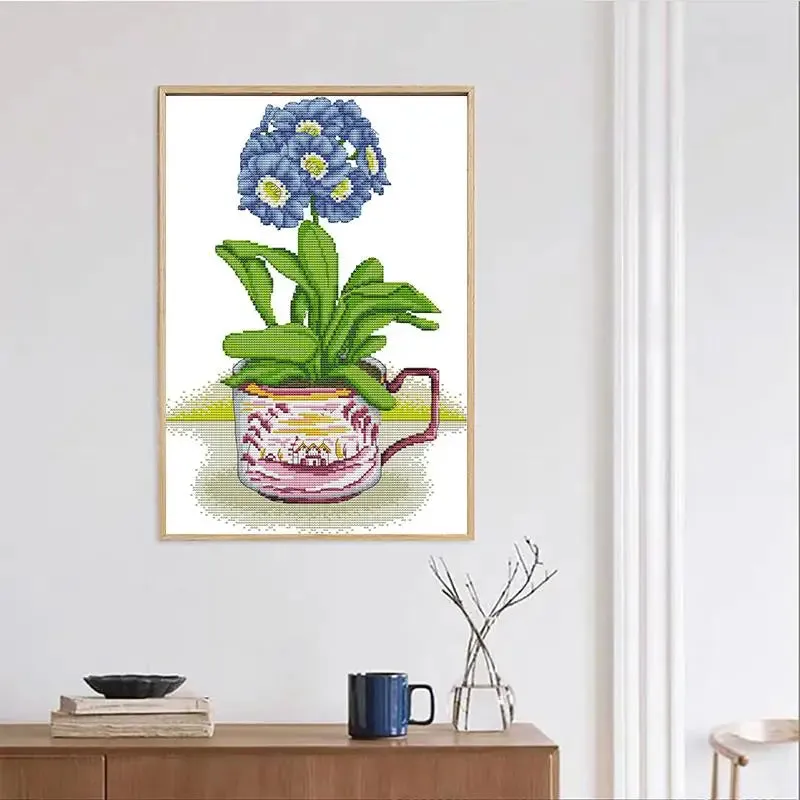 Hydrangea in a Mug of Joy -  Joy Sunday Cross Stitch