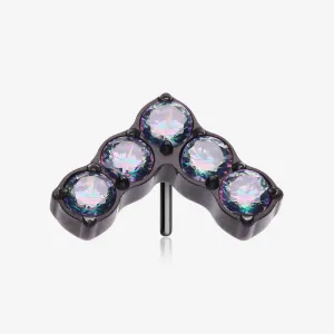 Implant Grade Titanium OneFit Threadless Blackline Multi-Gem Chevron Top Part