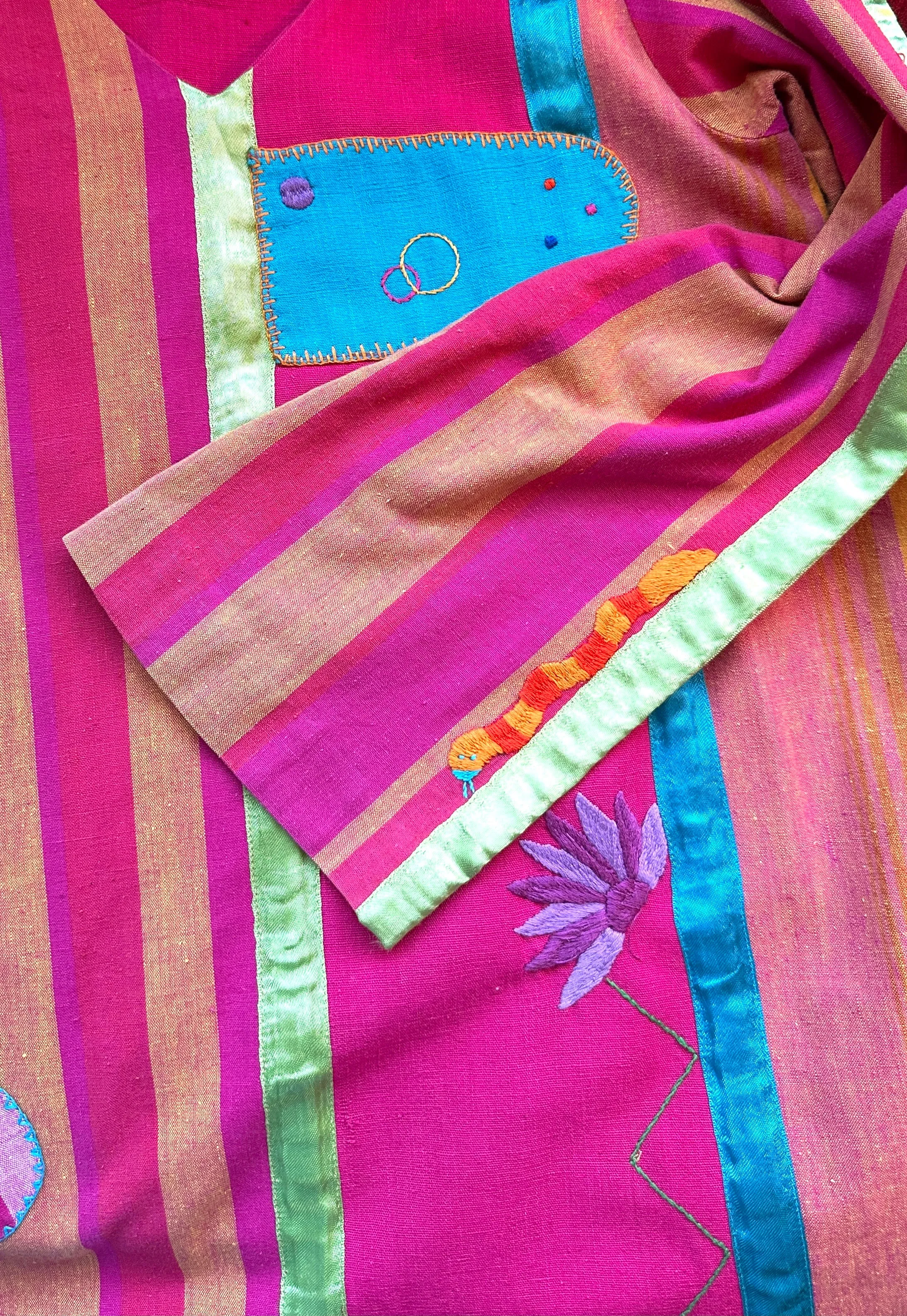 JOSEFA 70s Embroidered Mexican Kaftan • Small