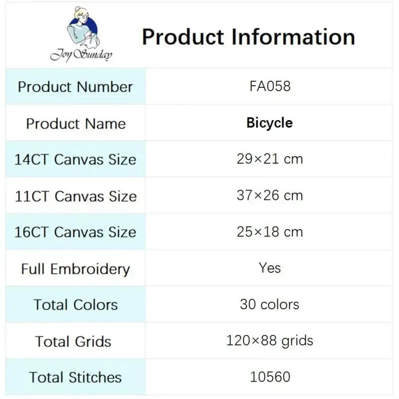 Joy Sunday Bicycle Stamping Cross Stitch Kits