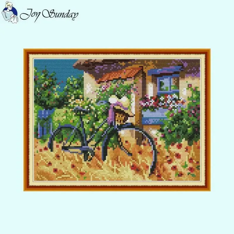 Joy Sunday Bicycle Stamping Cross Stitch Kits