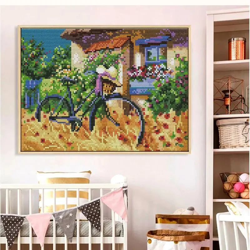 Joy Sunday Bicycle Stamping Cross Stitch Kits