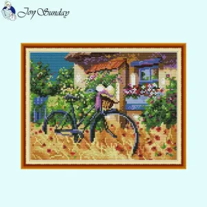 Joy Sunday Bicycle Stamping Cross Stitch Kits