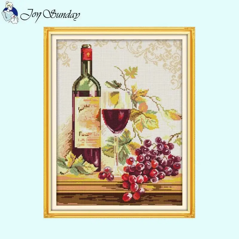 Joy Sunday Cross Stitch Kits Wine Bottle Pattern