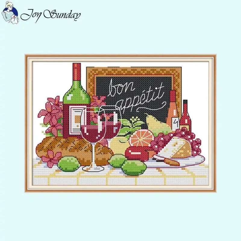 Joy Sunday Cross Stitch Kits Wine Bottle Pattern