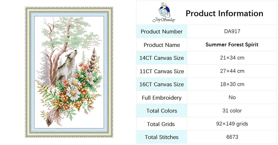 Joy Sunday Forest Elf Cross Stitch