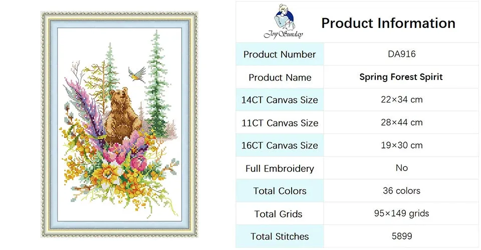 Joy Sunday Forest Elf Cross Stitch