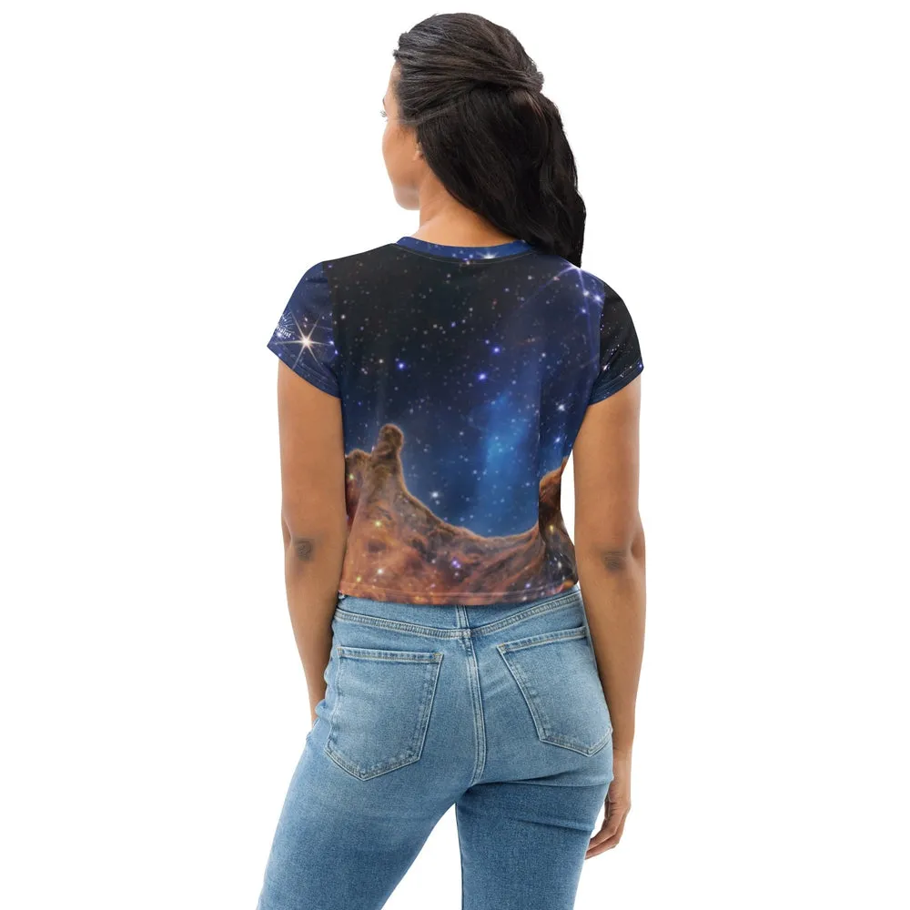 JWST Cosmic Cliffs Carina Nebula Cropped T-Shirt