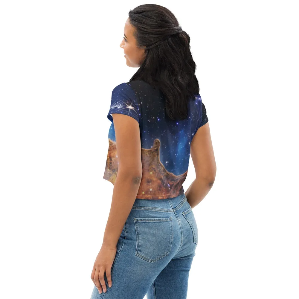 JWST Cosmic Cliffs Carina Nebula Cropped T-Shirt
