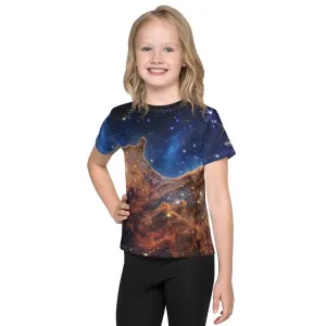 JWST Cosmic Cliffs Carina Nebula Kids T-Shirt (Toddler–Teen)