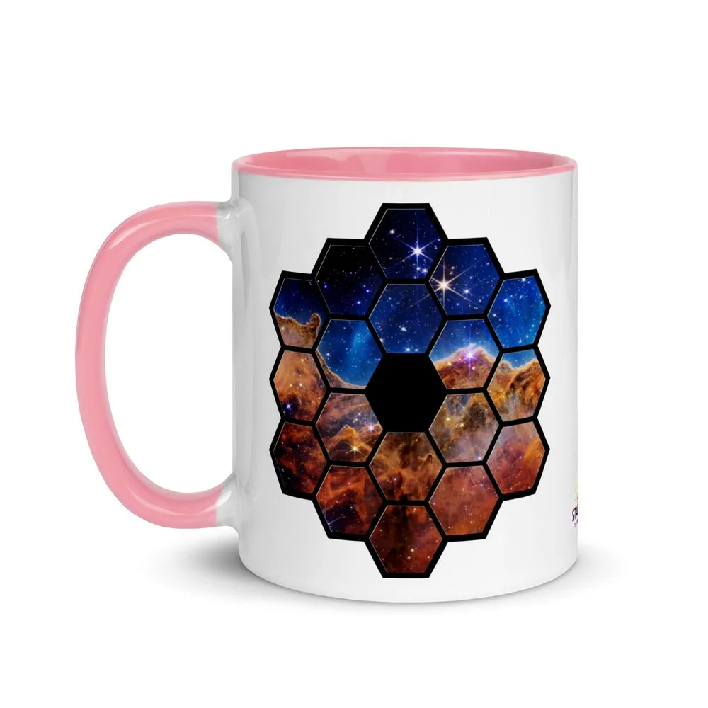 JWST Mirror Cosmic Cliffs Carina Nebula Mug with Color Inside