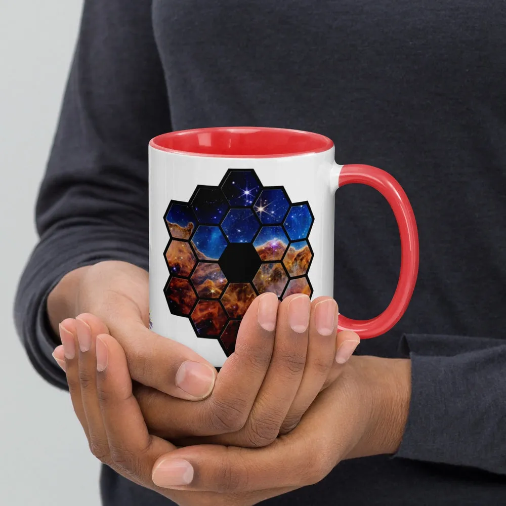 JWST Mirror Cosmic Cliffs Carina Nebula Mug with Color Inside