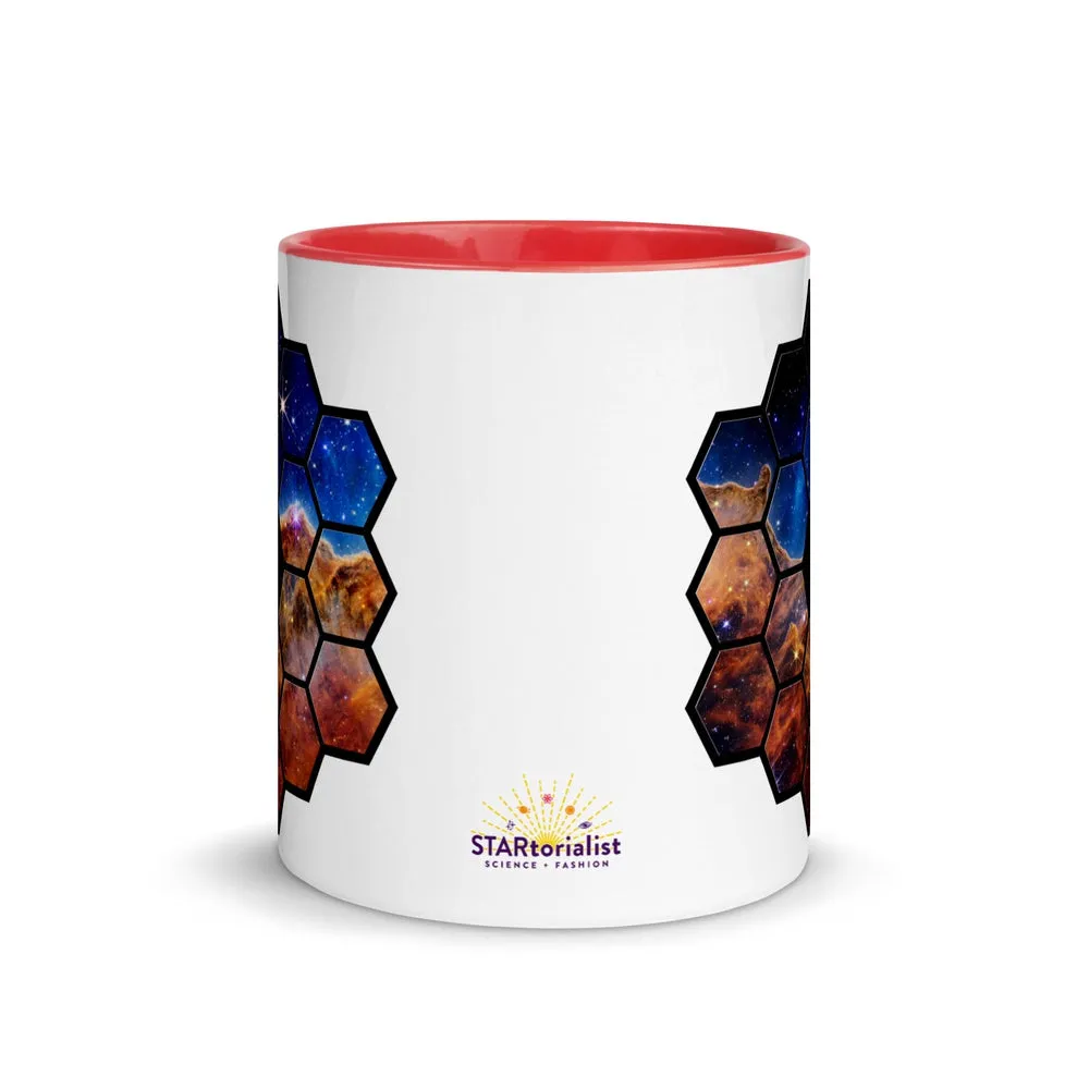 JWST Mirror Cosmic Cliffs Carina Nebula Mug with Color Inside