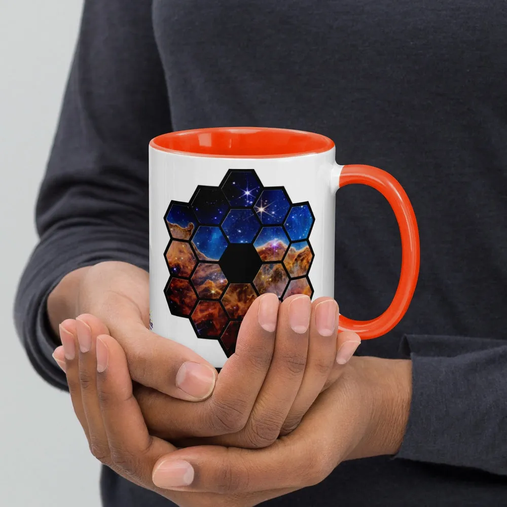 JWST Mirror Cosmic Cliffs Carina Nebula Mug with Color Inside